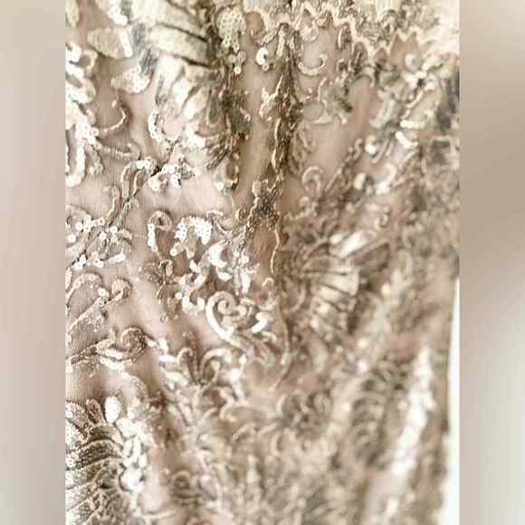 Tadashi Shoji Bronze Sleeveless Sequin Cocktail Dress Size 4 - Picture 6 of 15
